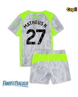 Manchester City Matheus Nunes #27 Echipament de Fotbal Replică 2025-26 Copii Treilea (+ Șorturi)